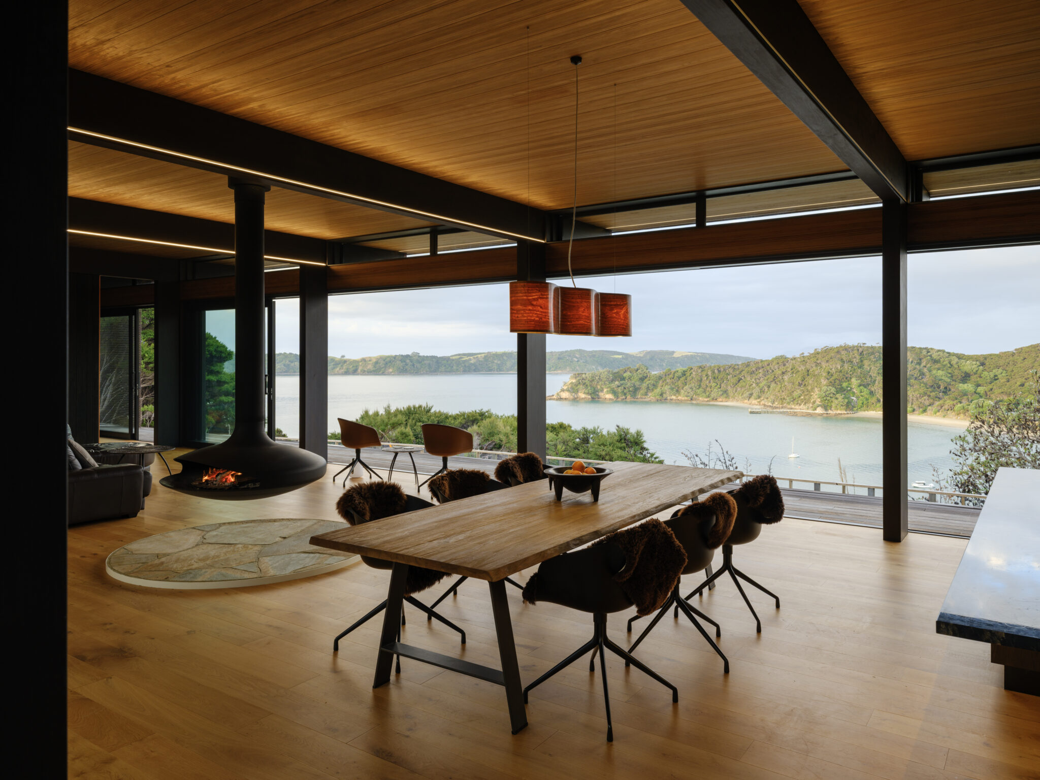Kawau Island House, lighting design and supply by Moth Light