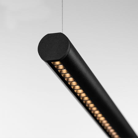 The MIDI.O luminaire by LED Luks comes equipped with lens optics, offering a 60-degree beam angle for precise and efficient lighting, perfect for offices.